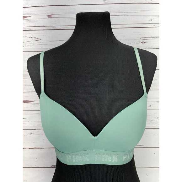 PINK by Victoria's Secret Mint Green Wear Everywhere Wireless Push-Up Bra Size 3 - Picture 7 of 7